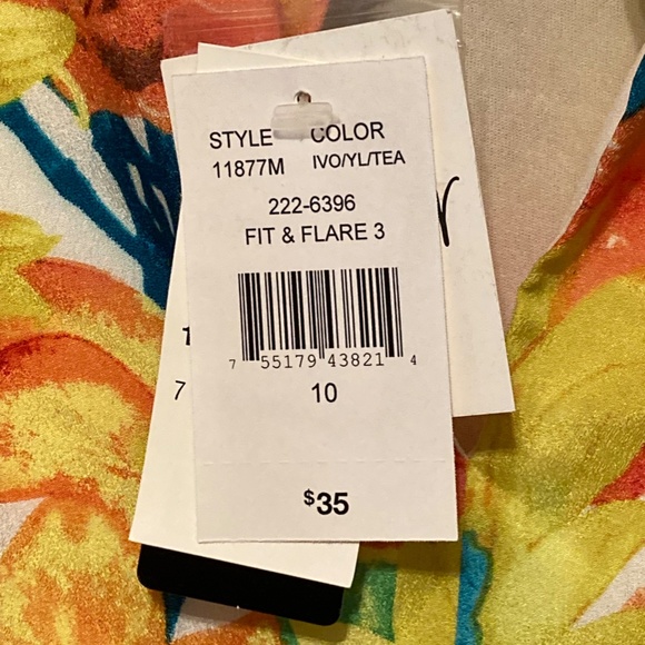 J.Taylor sz 10 Sunflower Multi Floral Print Sleeveless Dress NWT - Picture 9 of 14